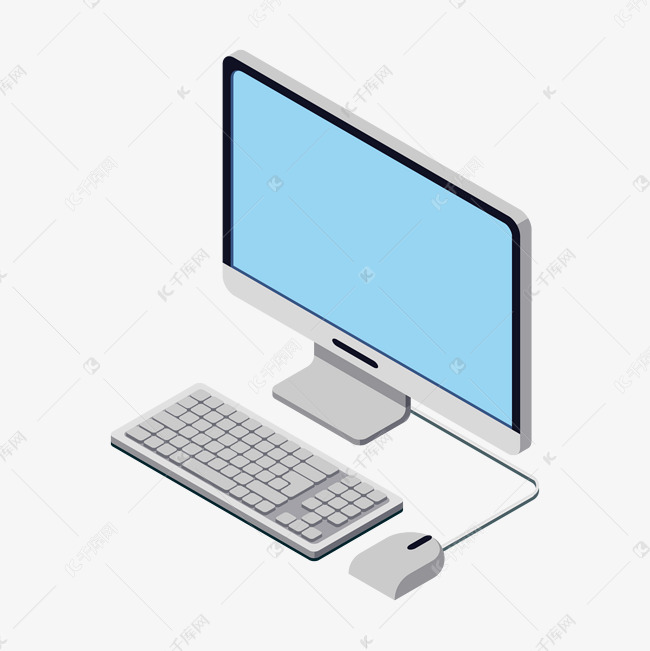 办公用品电脑插画素材图片免费下载_高清psd